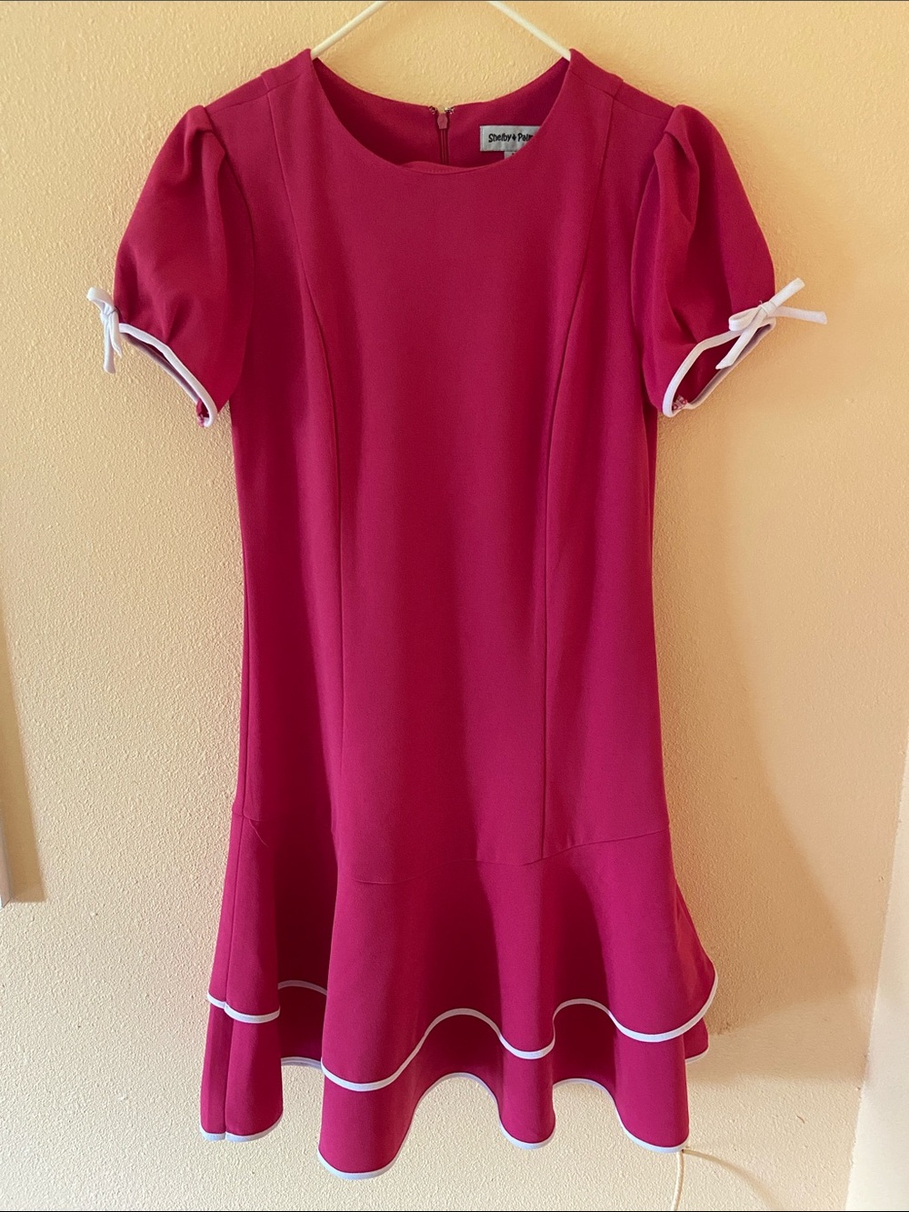 Women’s Shelby & Palmer Pink Zip Back Party Dress, Stretch, Size 10